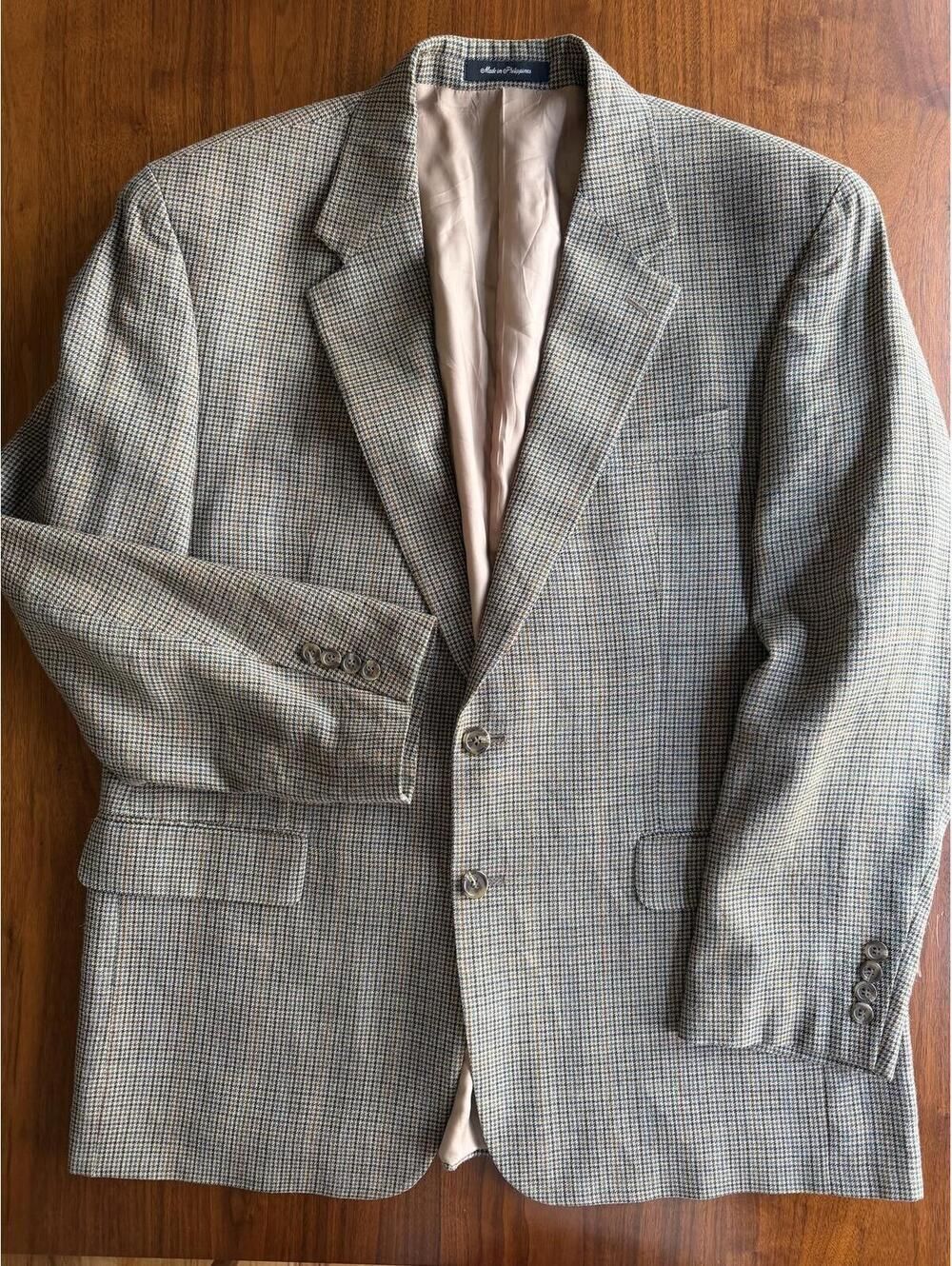Lauren Ralph Lauren Men's Houndstooth Brown Wool-Silk Sport Coat - 44R